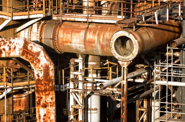 Pipes on industrial factory — Stock Photo, Image