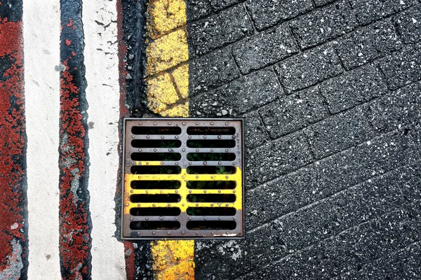 Steel sewer on floor — Stock Photo, Image