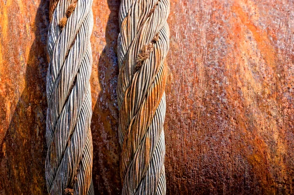 Rusty steel cables — Stock Photo, Image