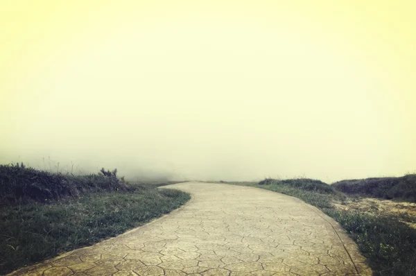 Road to nowhere with vintage filter effect — Stock Photo, Image