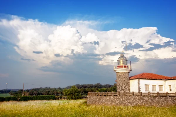 Getxo ligthouse with stormy clouds — Stock Photo, Image