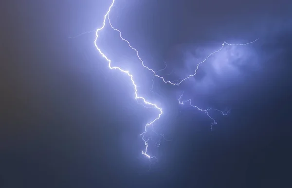 Background Lightning Thunderstorm Stormy Dark Sky — Fotografia de Stock