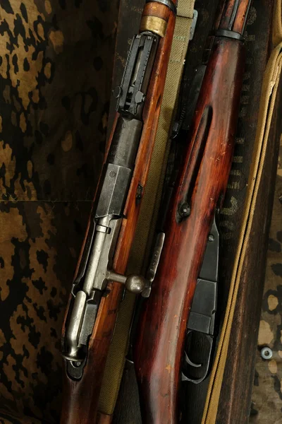 Sovětský Sssr Vyrobil Mosin Nagantní Pušky Dřevěné Palubě Bedny — Stock fotografie