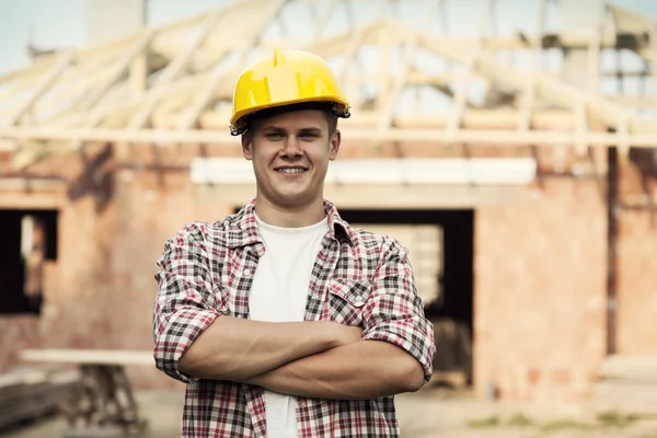 Porträt eines Bauarbeiters — Stockfoto