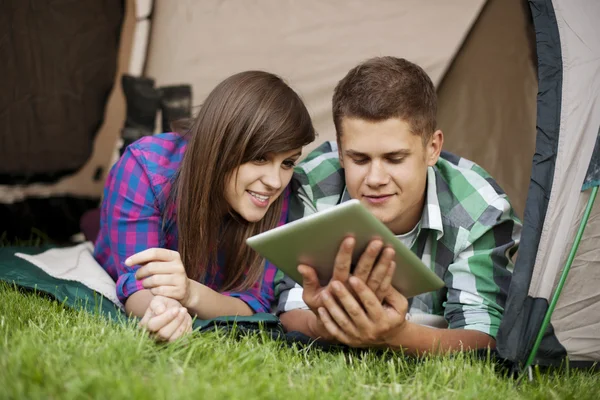 Ontspan in de tent — Stockfoto