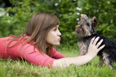 sevimli köpek ile oynama