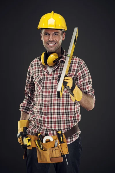 Usmívající se stavební dělník — Stock fotografie