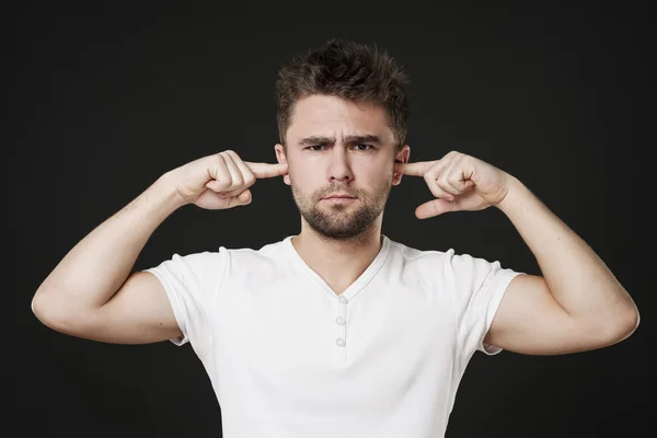 Ik ben moe van het luisteren. — Stockfoto