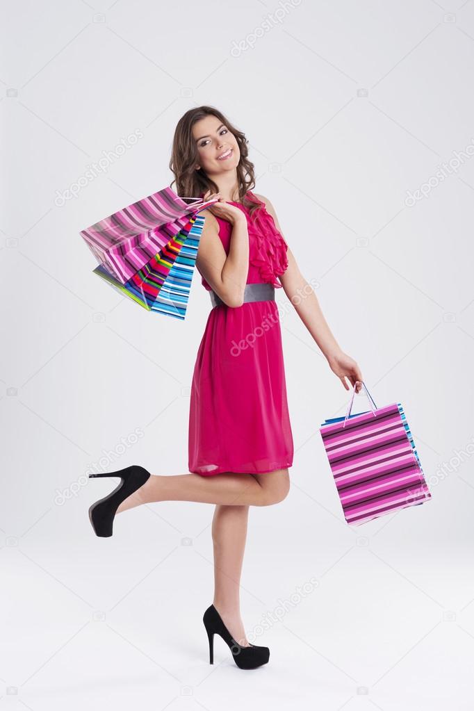 Shopping woman holding bags