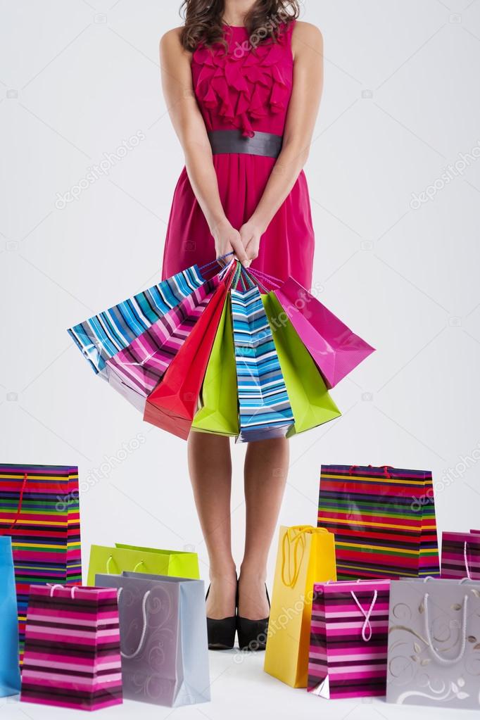 Fashion woman holding shopping bag