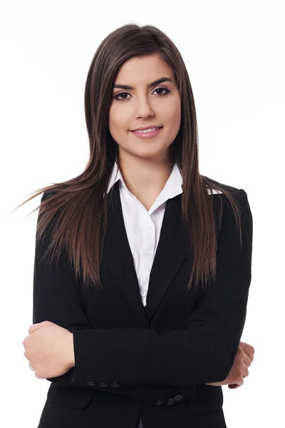 Jovem mulher de negócios sorridente — Fotografia de Stock