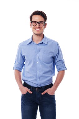 gülümseyen portresi ve yakışıklı adam