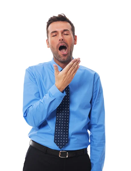 Yawning handsome businessman — Stock Photo, Image