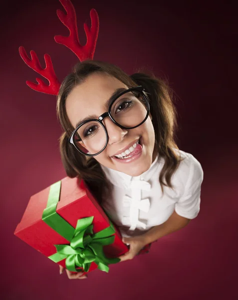 Mujer nerd — Foto de Stock