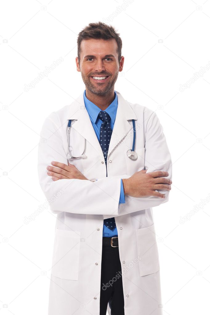 Candid male doctor