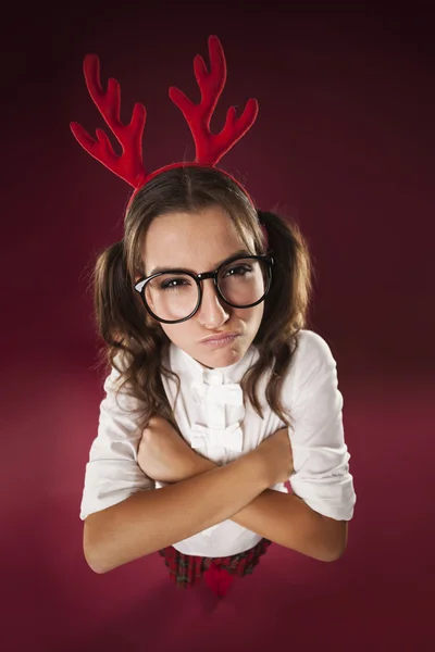 Boos nerdy vrouw — Stockfoto