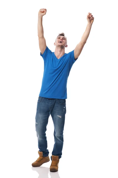 Homem celebrando o sucesso — Fotografia de Stock