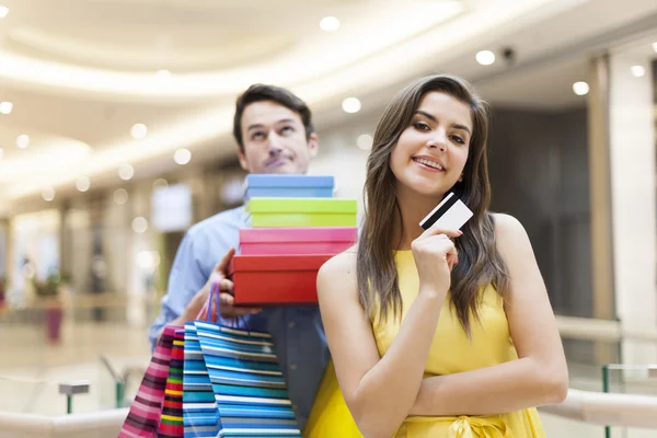 Shopaholic femminile — Foto Stock