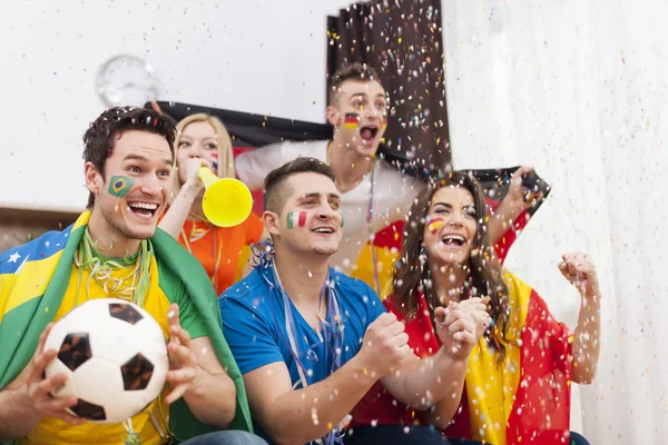 Excited fans of soccer — Stock Photo, Image