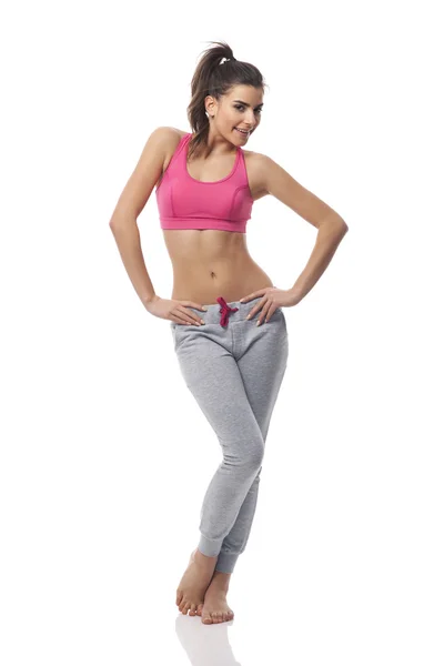 Woman in exercise clothing — Stock Photo, Image