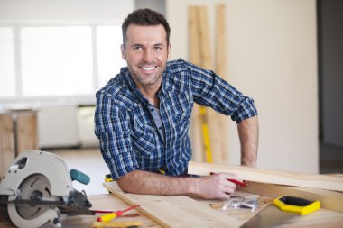 Smiling construction worker clipart
