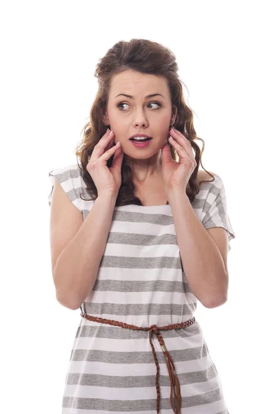 Scared young woman — Stock Photo, Image