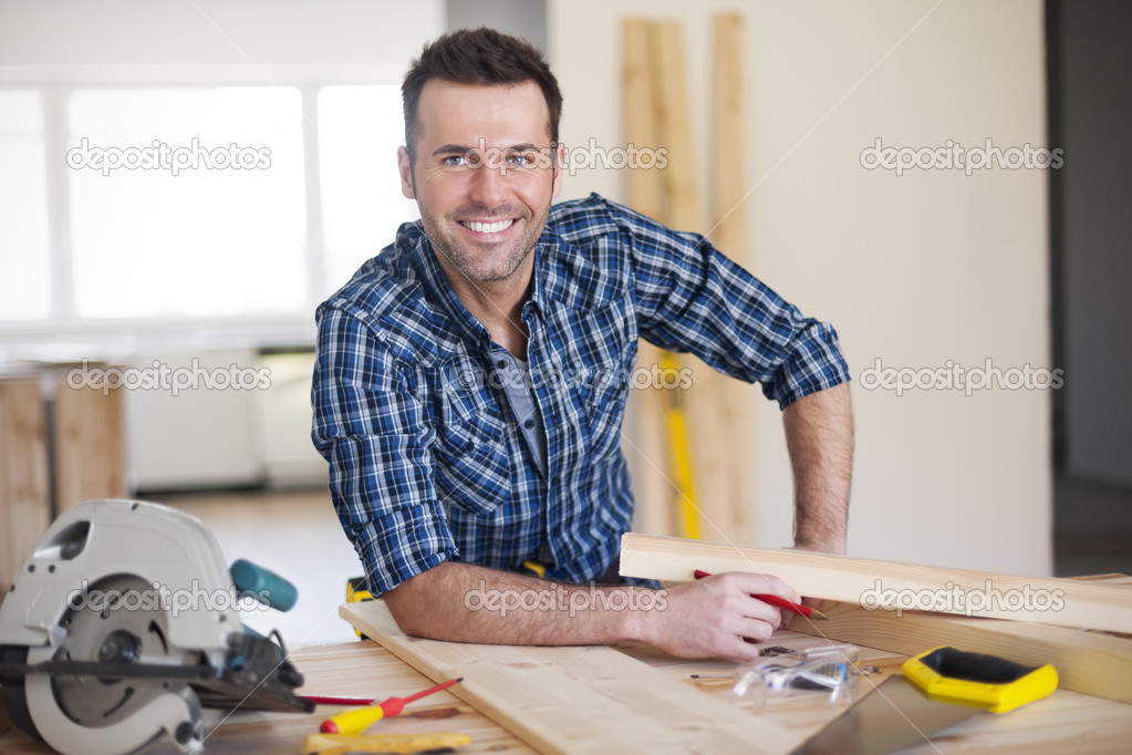 Smiling construction worker