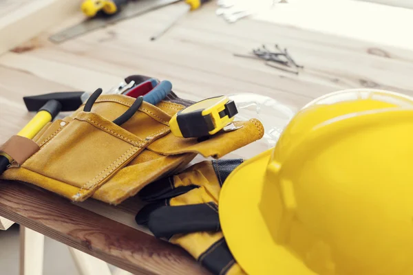 Work tools on wood — Stock Photo, Image