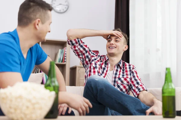 Male meeting with beer — Stock Photo, Image