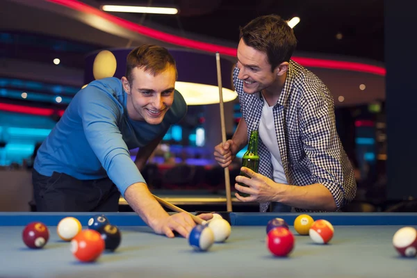 Male evening in billiard club — Stock Photo, Image