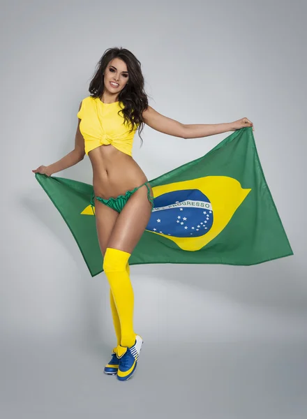 Sexy vrouwelijke voetballer — Stockfoto