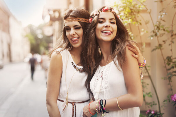 Hippie female friends