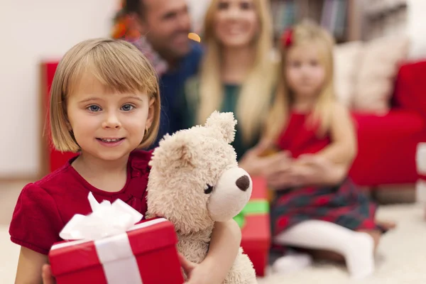 Menina no Natal — Fotografia de Stock