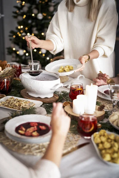 Traditionelle Polnische Suppe Heiligen Abend Essen — Stockfoto