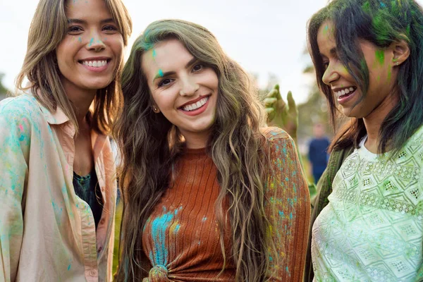 Group Friends Playing Holi Festival — Foto Stock
