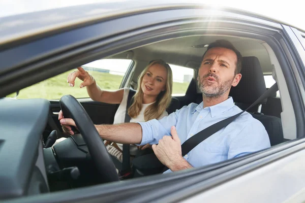 Caucásico Mediana Edad Pareja Durante Viaje Coche —  Fotos de Stock