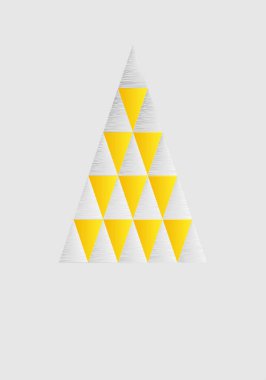 Geometrik şekilli Yeni Yıl ve Noel kartı.