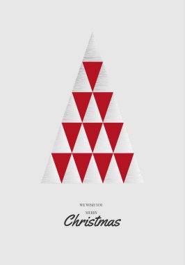 Geometrik şekilli Yeni Yıl ve Noel kartı.