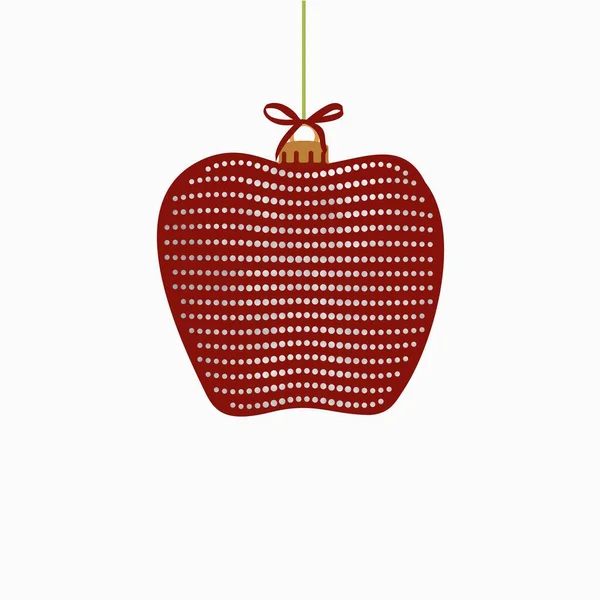 Rött Äpple Dekorerat Med Julsymboler — Stockfoto