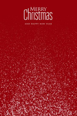 Yeni yıl ve Noel kartı, kar taneleriyle.