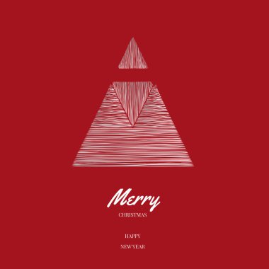 Geometrik şekilli yeni yıl ve Noel kartı. Minimalizm.