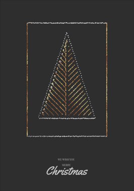 Yeni yıl ve noel kartı, soyut noel ağacı.