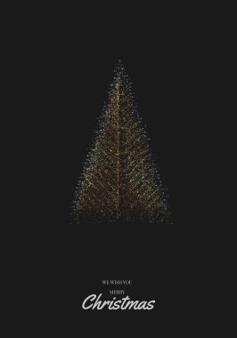 Yeni yıl ve noel kartı, soyut noel ağacı.