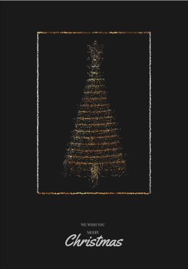 Yeni yıl ve noel kartı, soyut noel ağacı.