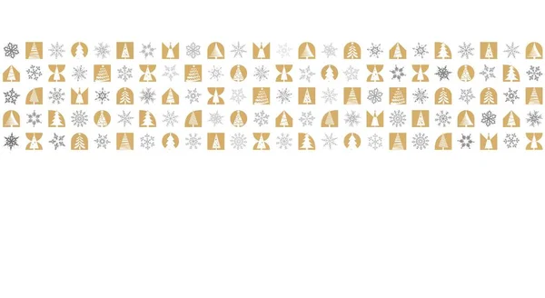 Neujahrs Und Weihnachtskarte Mit Weihnachtssymbolen — Stockfoto