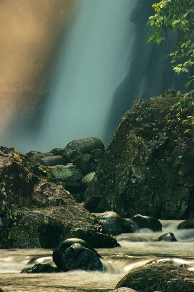 Waterfall View Rocks Morning Light — Stock Photo, Image