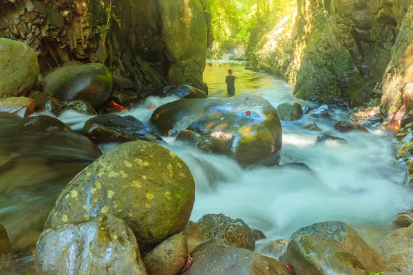 Scenery Dream World Beautiful Waterfalls Stone Passages Morning Beautiful — Stock Photo, Image