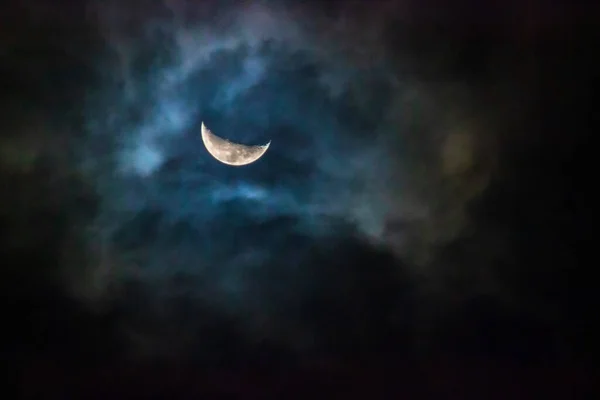 Schöner Mond Juni Mit Wolken Und Attraktiven Abstrakten Farben — Stockfoto