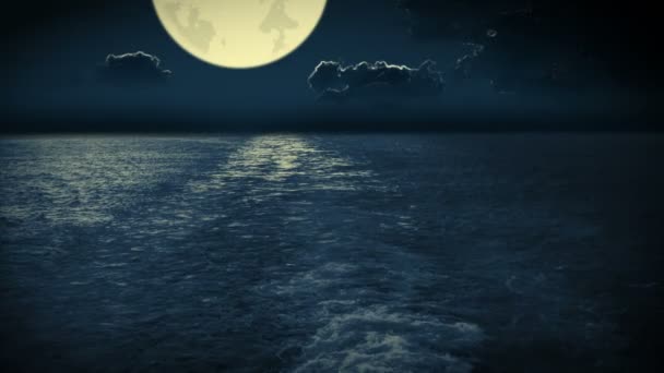 Navigazione nell'oceano notturno — Video Stock