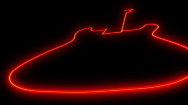 siyah zemin çizim 3d kırmızı gitar